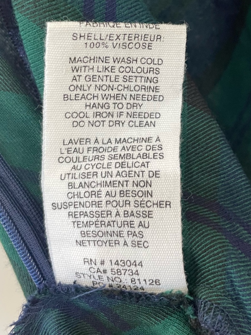 AVEC LES FILLES Green Blue Plaid Maxi Dress Slip Bias Cut Grunge Dark Academia M - Picture 9 of 9